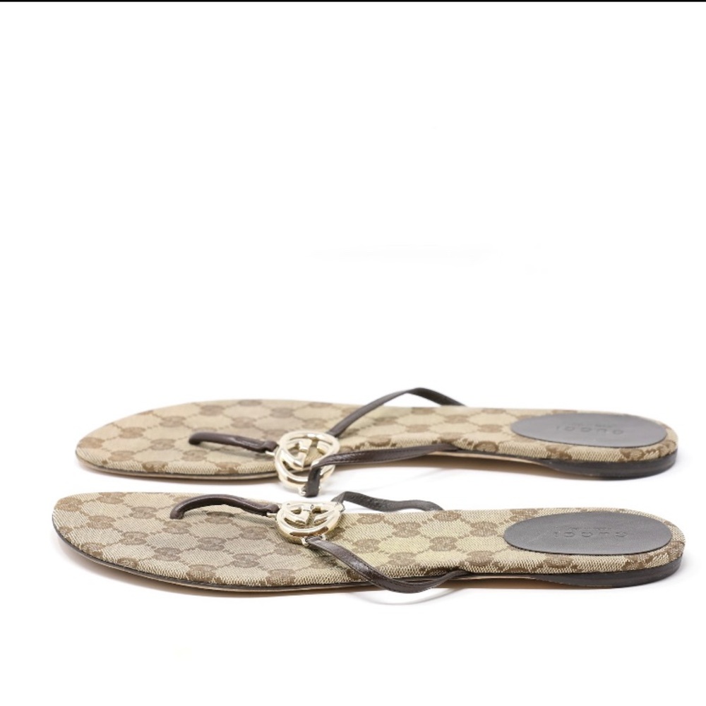 Gucci monogram thong sandals